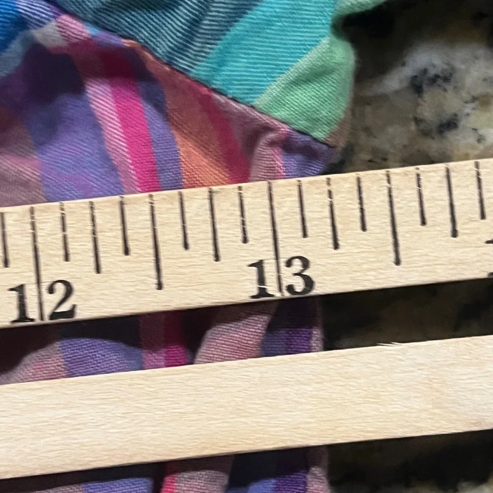 Ralph Lauren Girls Plaid Smocked Dress 6X Pink Purple‎ Green Button Front Pony
